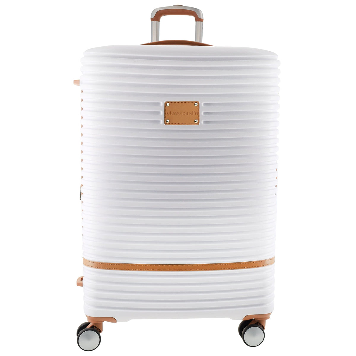 Pierre Cardin Large Hard-Shell Suitcase Travel Luggage 80cm White