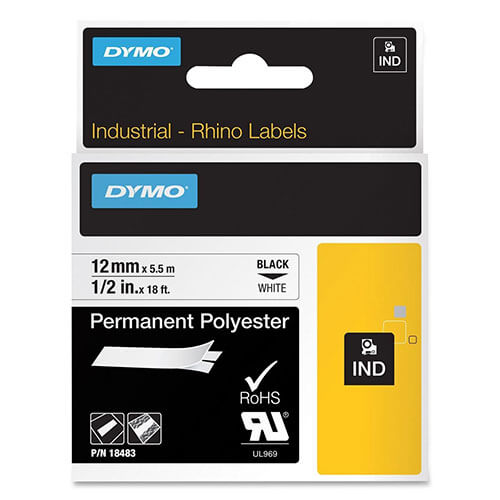 Dymo Tape Label White (12mmx5.5m) - Vinyl