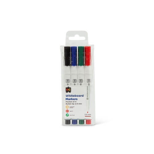 EC Bullet Tip Whiteboard Markers (4pk) - 2.9mm