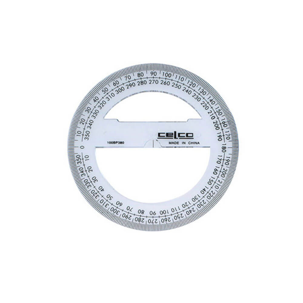 Celco 360 Degree Full Circle Protractor 10cm (Clear) - 50pcs
