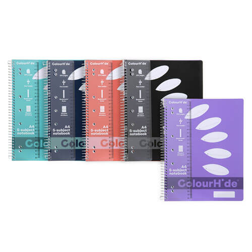 Colourhide 5 Subject Notebook A4 250 pages - 20mm