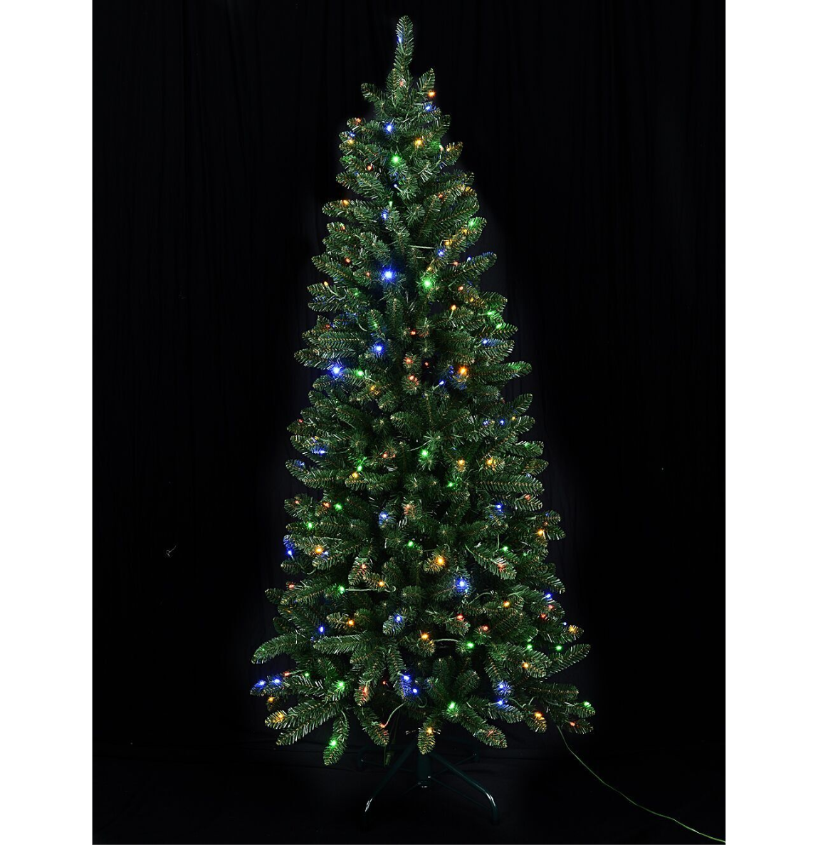 1.8m Pine Gorge Dual LED Pre-Lit Christmas Tree | 602 Tips & 250 LightsGreen with Warm White & Multi Colour