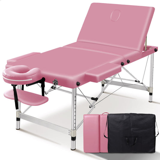 ALFORDSON Massage Table 3 Fold 85cm Portable (Pink)