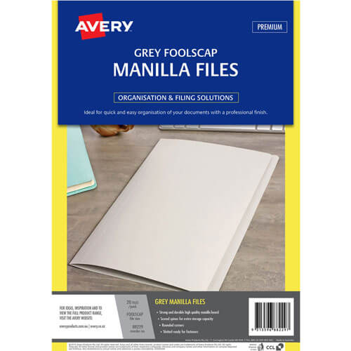 Avery Manilla Folder Foolscap (20pk) - Grey