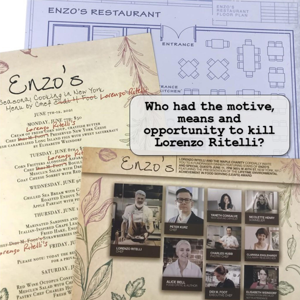 Murder Mystery Case File - Death by Chef's Knife