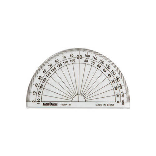 Celco 180 Degree Half Circle Protractor 10cm (Clear) - 50pcs