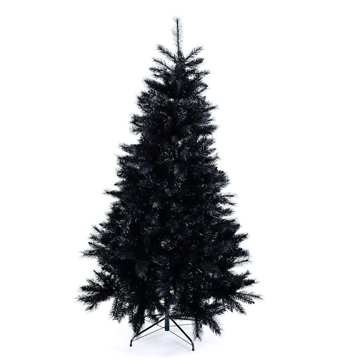 2m Black Balsam Artificial Christmas Tree | 885 Tips & Hinged Branches Black