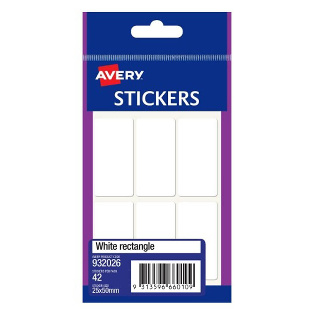 Avery Multi-purpose Rectangle Stickers (Pack of 10) - 25x50