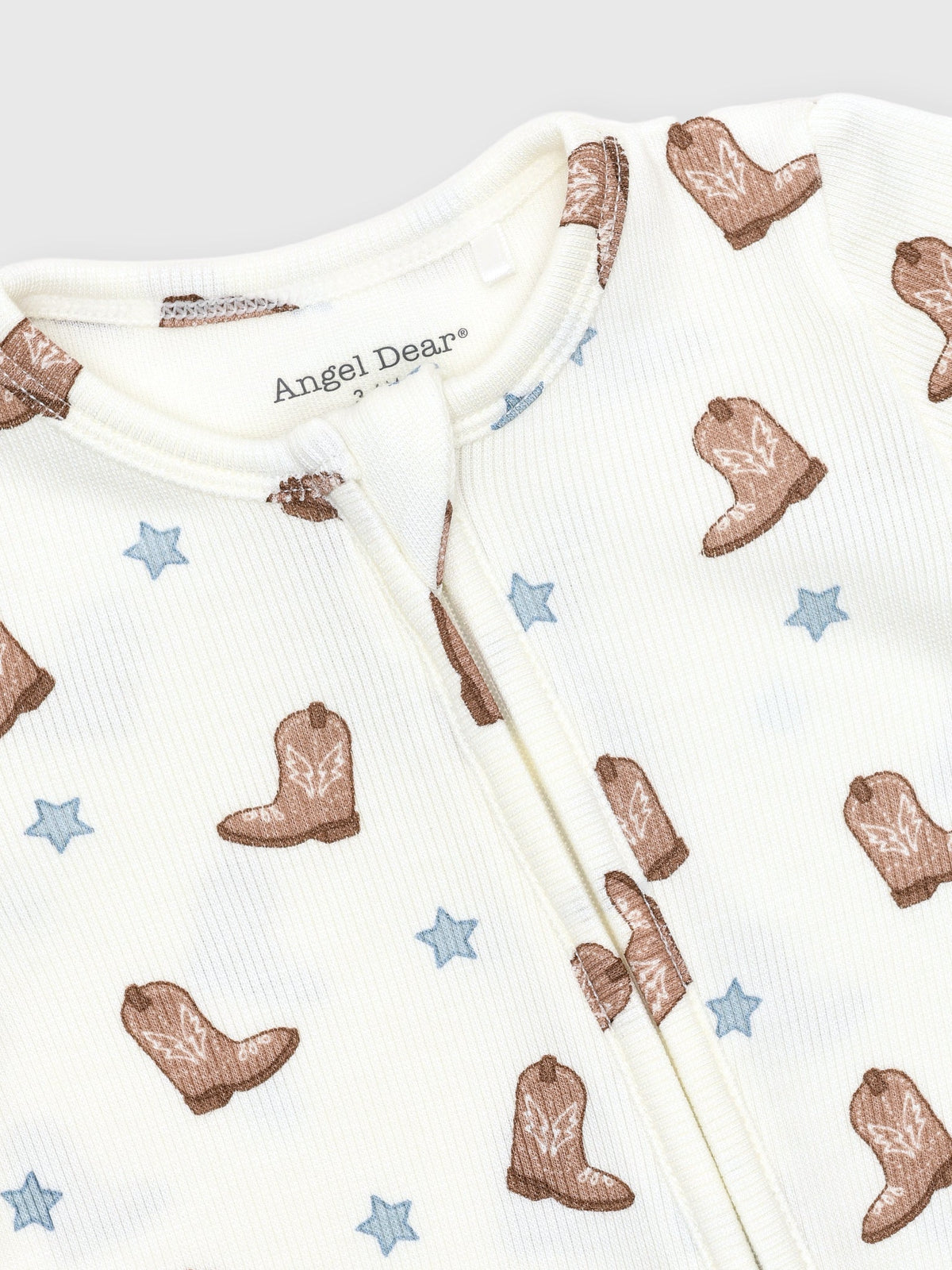 Angel Dear Baby Boys' Mini Cowboy Boots 2-Way Zipper Footie