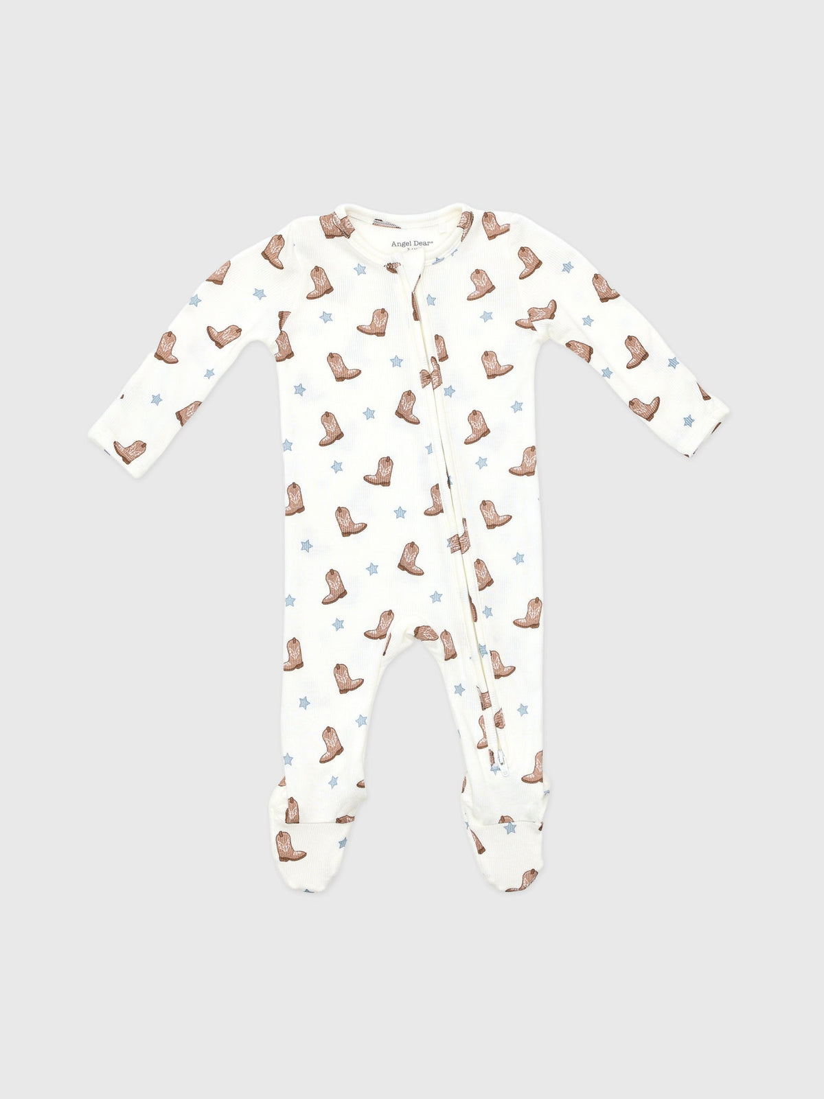 Angel Dear Baby Boys' Mini Cowboy Boots 2-Way Zipper Footie