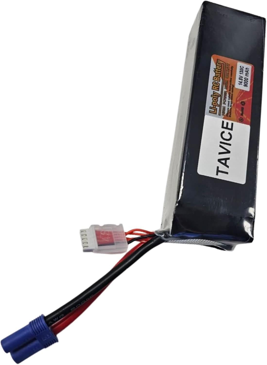 TAVICE 2 Pack 4S LiPo Battery 14.8V 9000mAh 130C with EC5 Connector Compatible with RC Car, Airplane, Jet & Helicopter