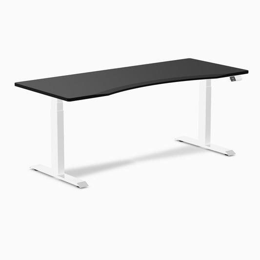 Desky Alpha Dual Sit Stand Gaming Desk - Ergo Edge / 1800x750mm / White