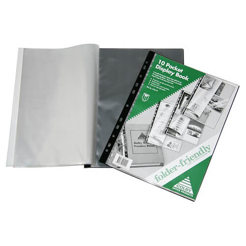 Colby Folder Friendly Display Book A4 (Black) - 10 pocket
