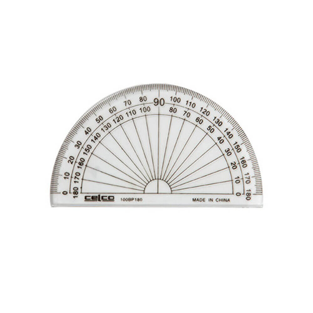 Celco 180 Degree Half Circle Protractor 10cm (Clear) - 50pcs