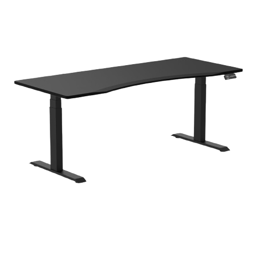 Desky Alpha Dual Sit Stand Gaming Desk - Ergo Edge / 1800x750mm / Matte Black