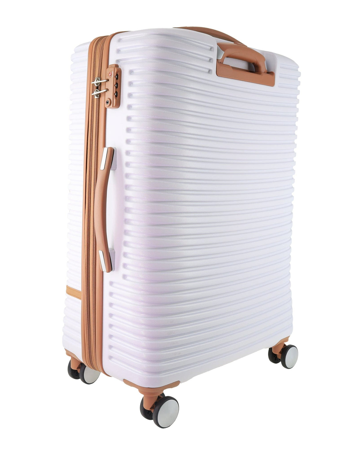 Pierre Cardin Large Hard-Shell Suitcase & Mini Beauty Case Set w/ Tag White