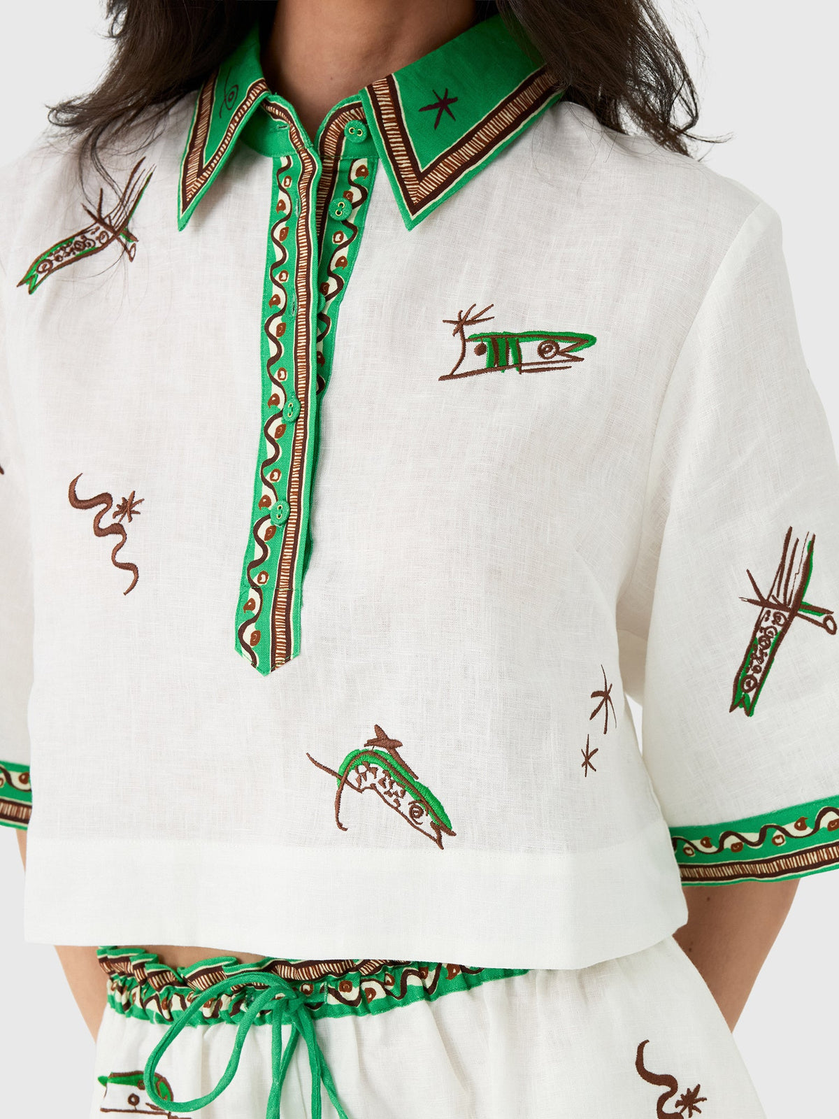 Alemais Women's Wanda Embroidered Shirt