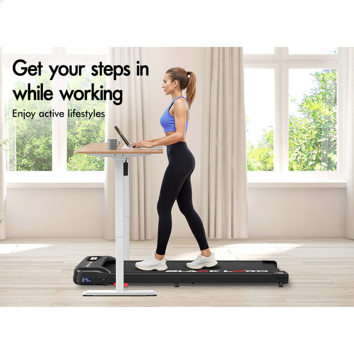 BLACK LORD Treadmill Electric Walking Pad Incline Home Gym Remote Control (Black)