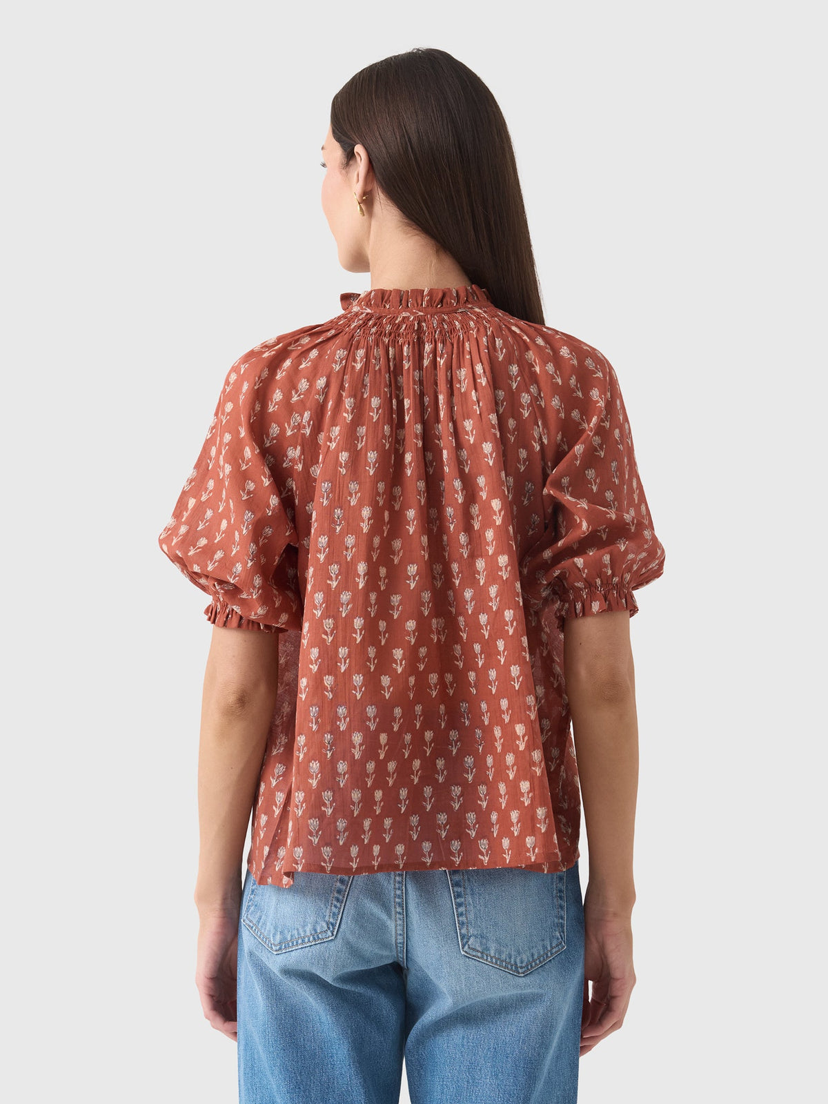 M.A.B.E Women's Ari Print Short Sleeve Top