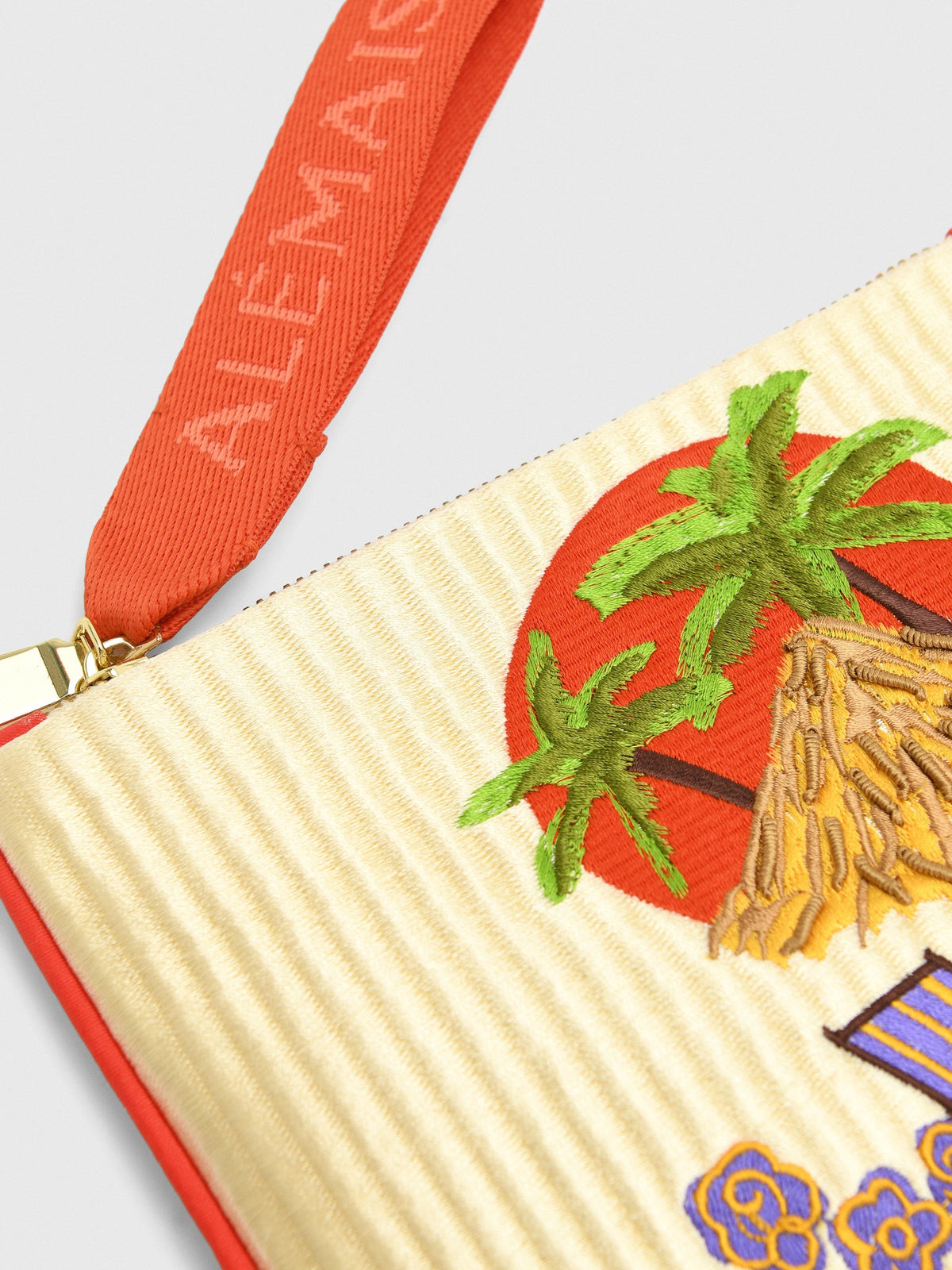 Alemais Island Cove Embroidered Clutch