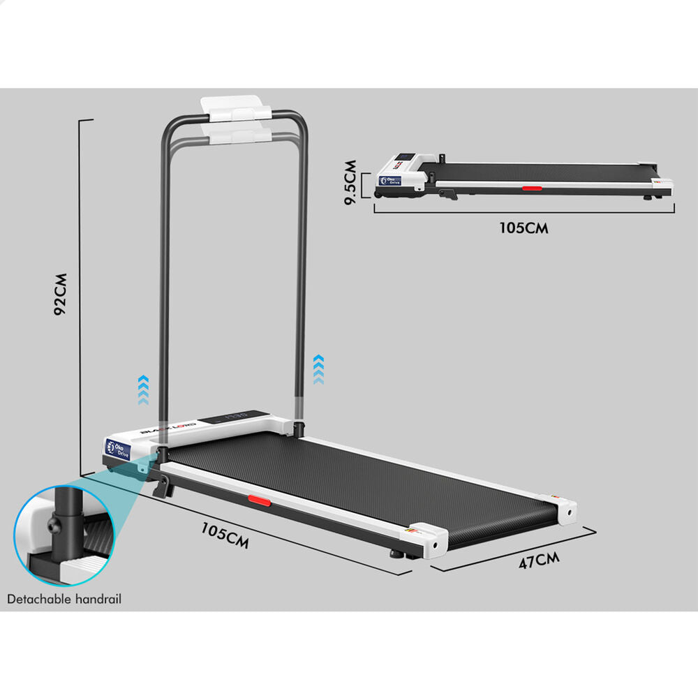 BLACK LORD Treadmill Walking Pad Electric Incline Under Desk (White)