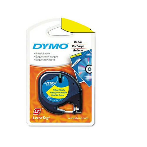 Dymo Letra-Tag Tape Label Plastic - Yellow
