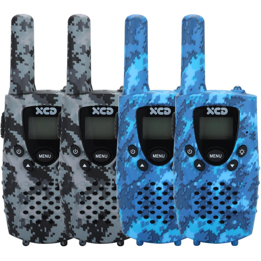 XCD UHF CB 0.5W Handheld Radio 4 Pack (Camo Grey/Camo Blue)