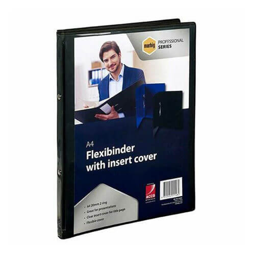 ESSELTE Marbig Flexi Binder with Clear Cover A4 2R 20mm - Blue