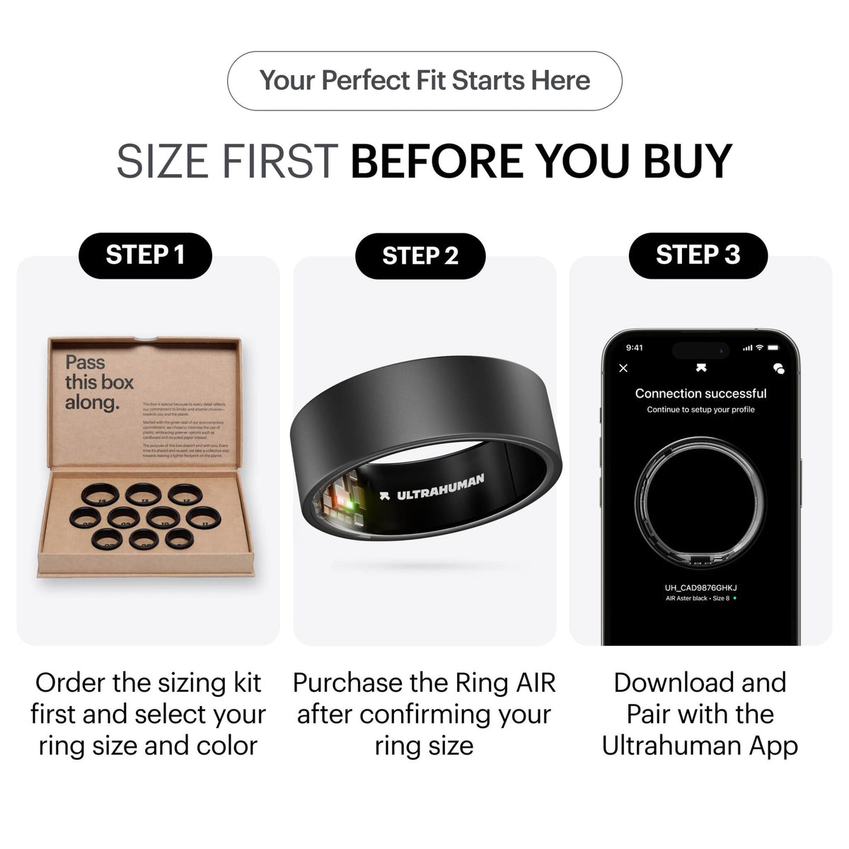 Ultrahuman Ring Air [Size 9] (Matte Grey)