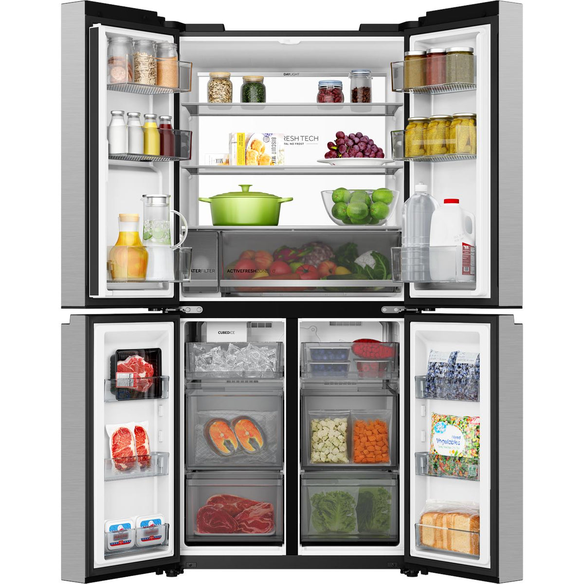 Haier HRF590YPS 573L Quad Door Fridge (Silver)