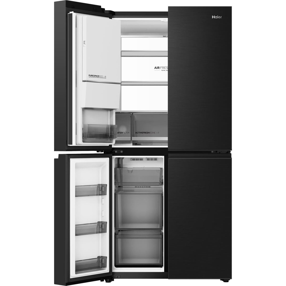 Haier HRF590YZC 550L Quad Door Fridge (Black)