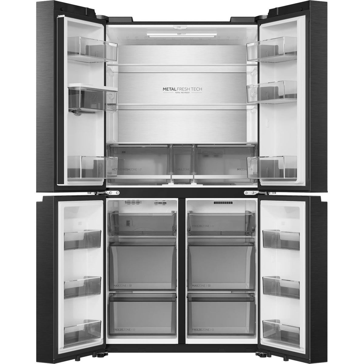 Haier HRF690YHC 675L Quad Door Fridge (Black)