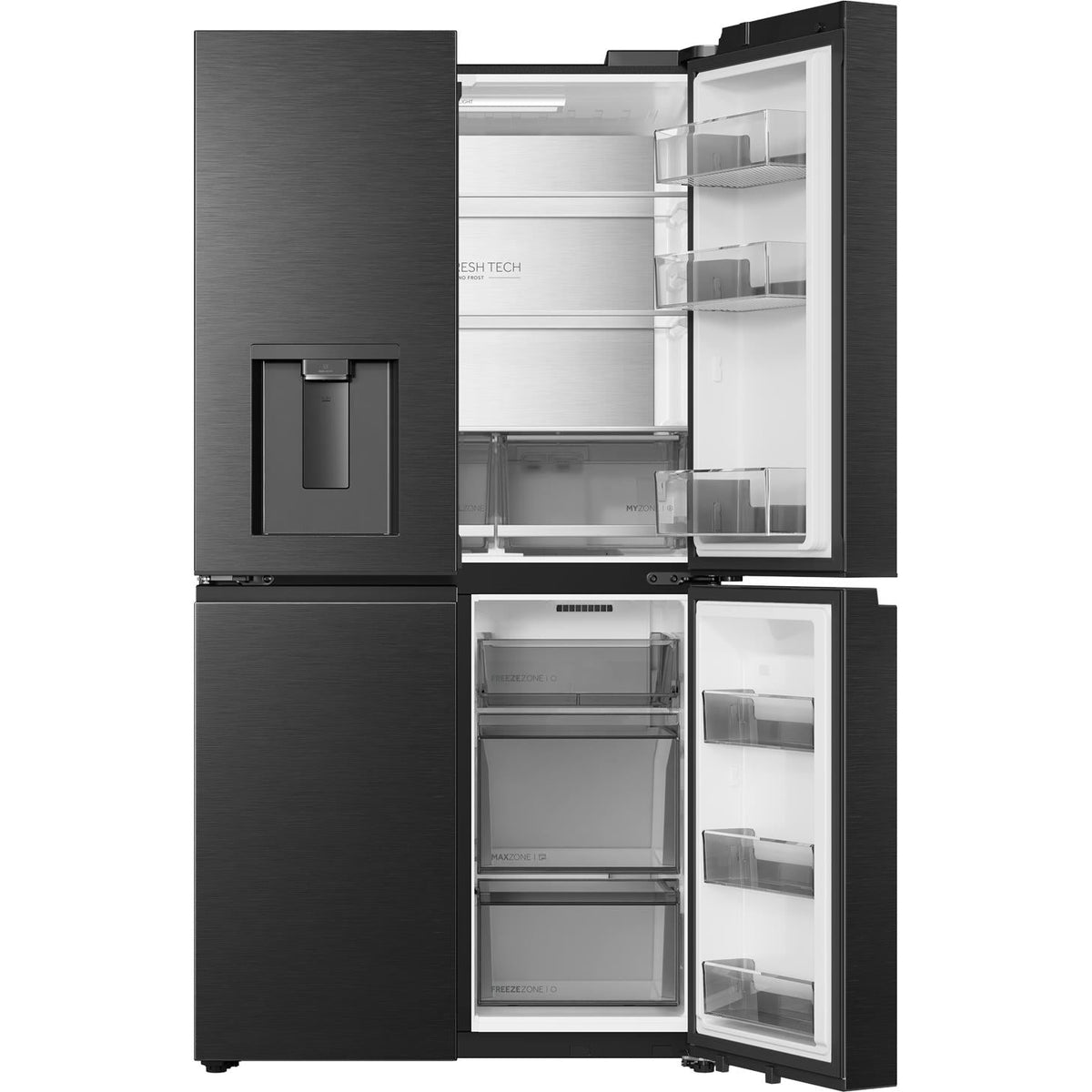 Haier HRF690YHC 675L Quad Door Fridge (Black)