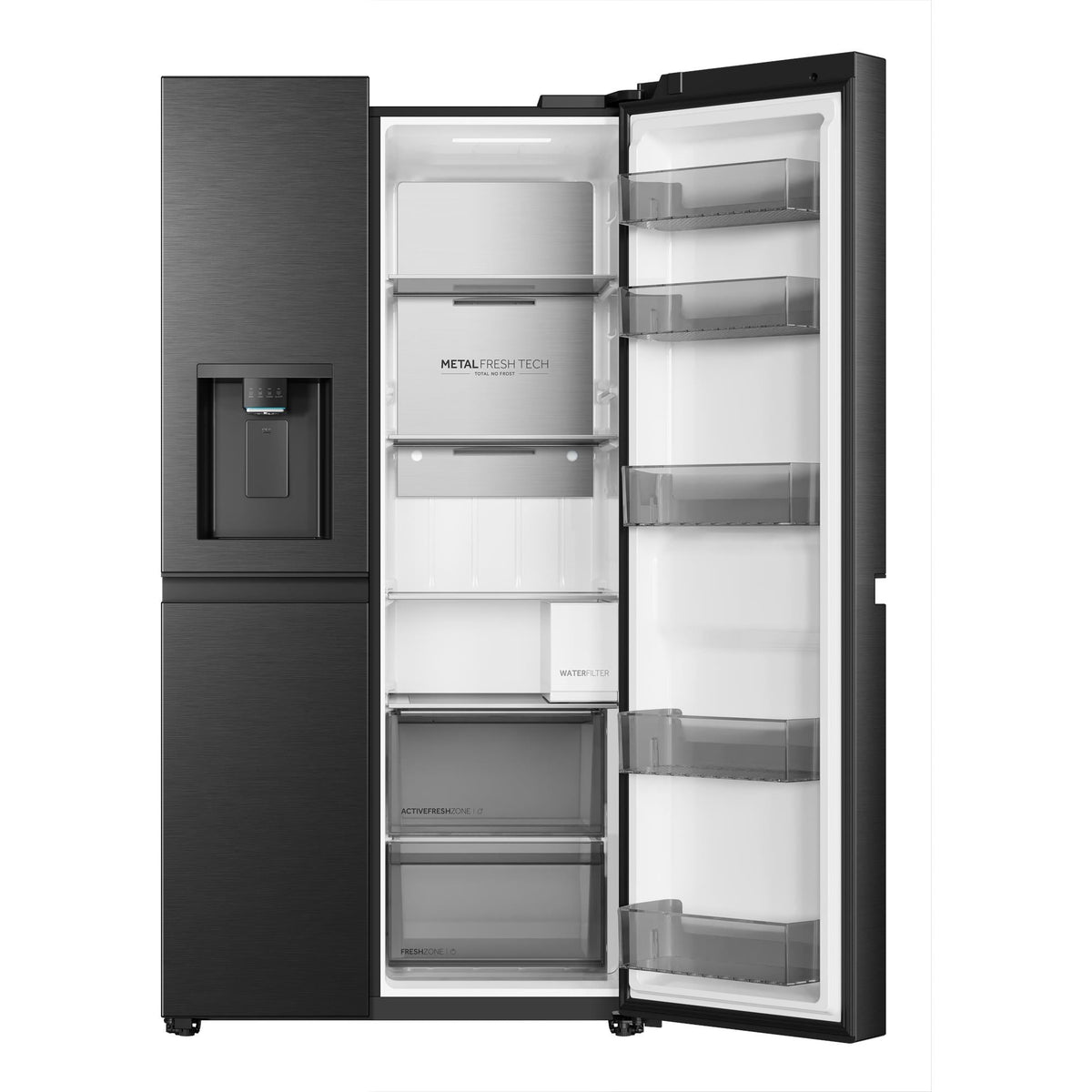 Haier HRF650XZC 650L Side-by-Side Fridge (Black)