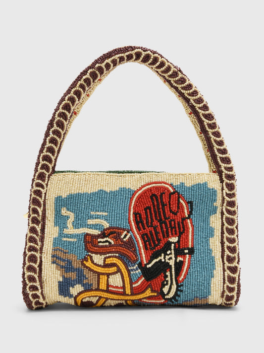 Alemais Ace Beaded Barrel Bag