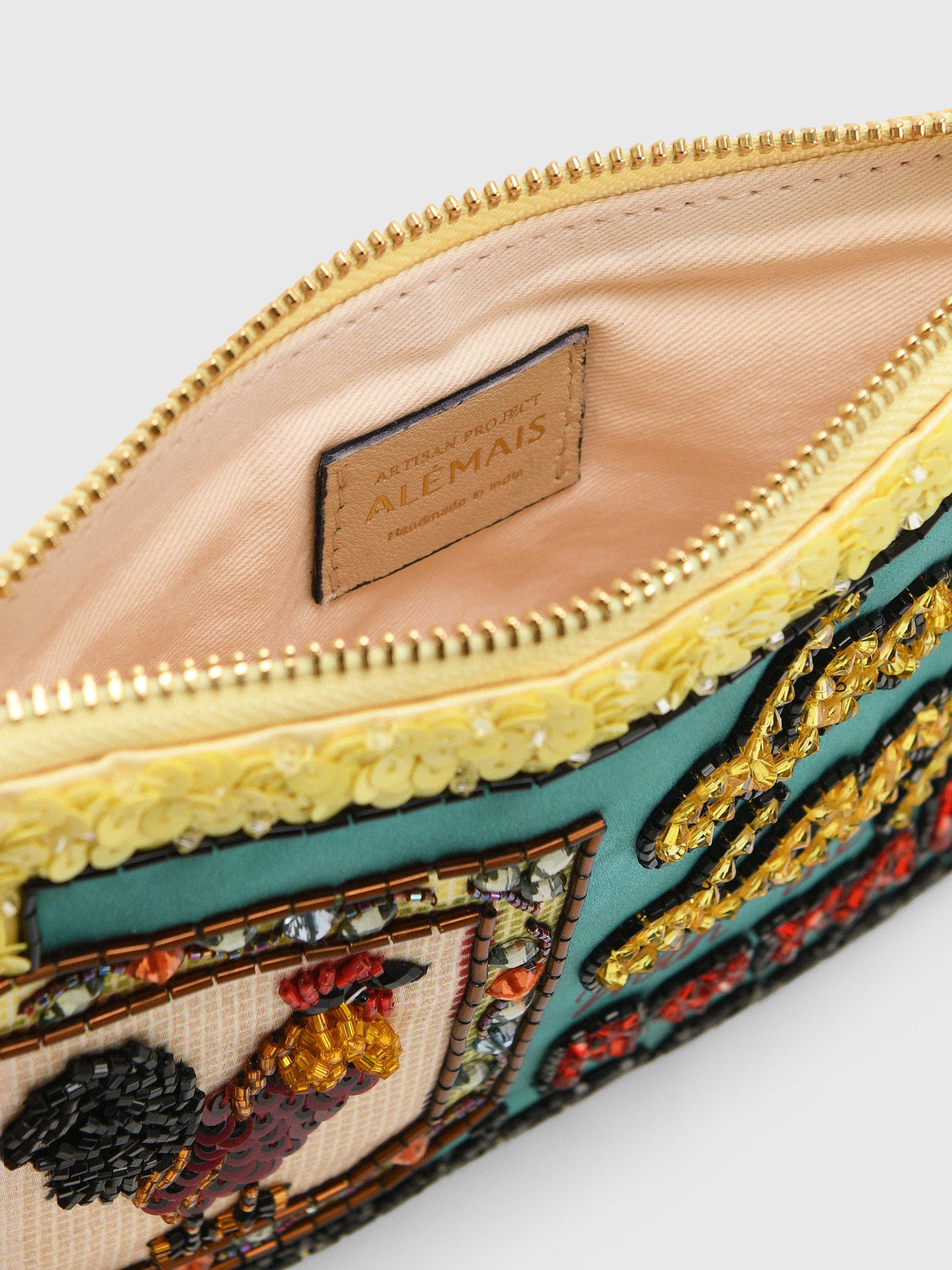 Alemais Ace Rooster Embellished Clutch