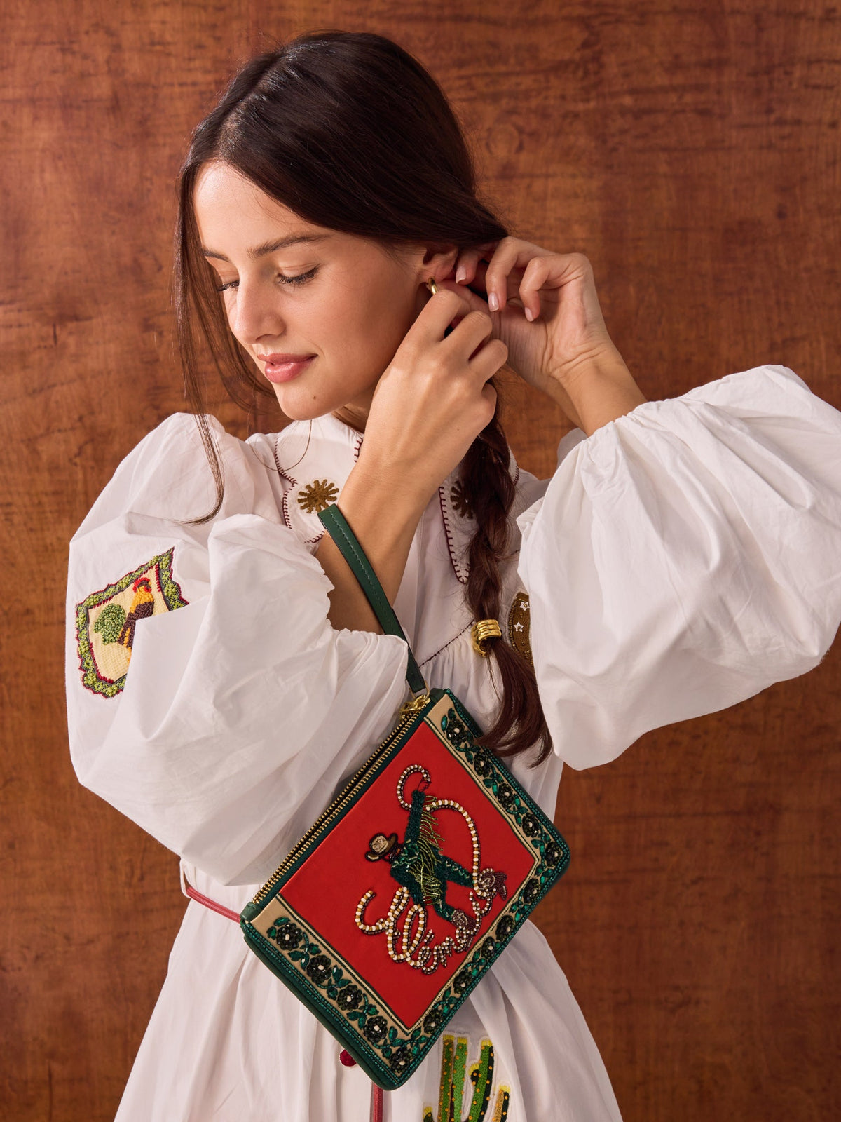 Alemais Ace Cowboy Embellished Clutch