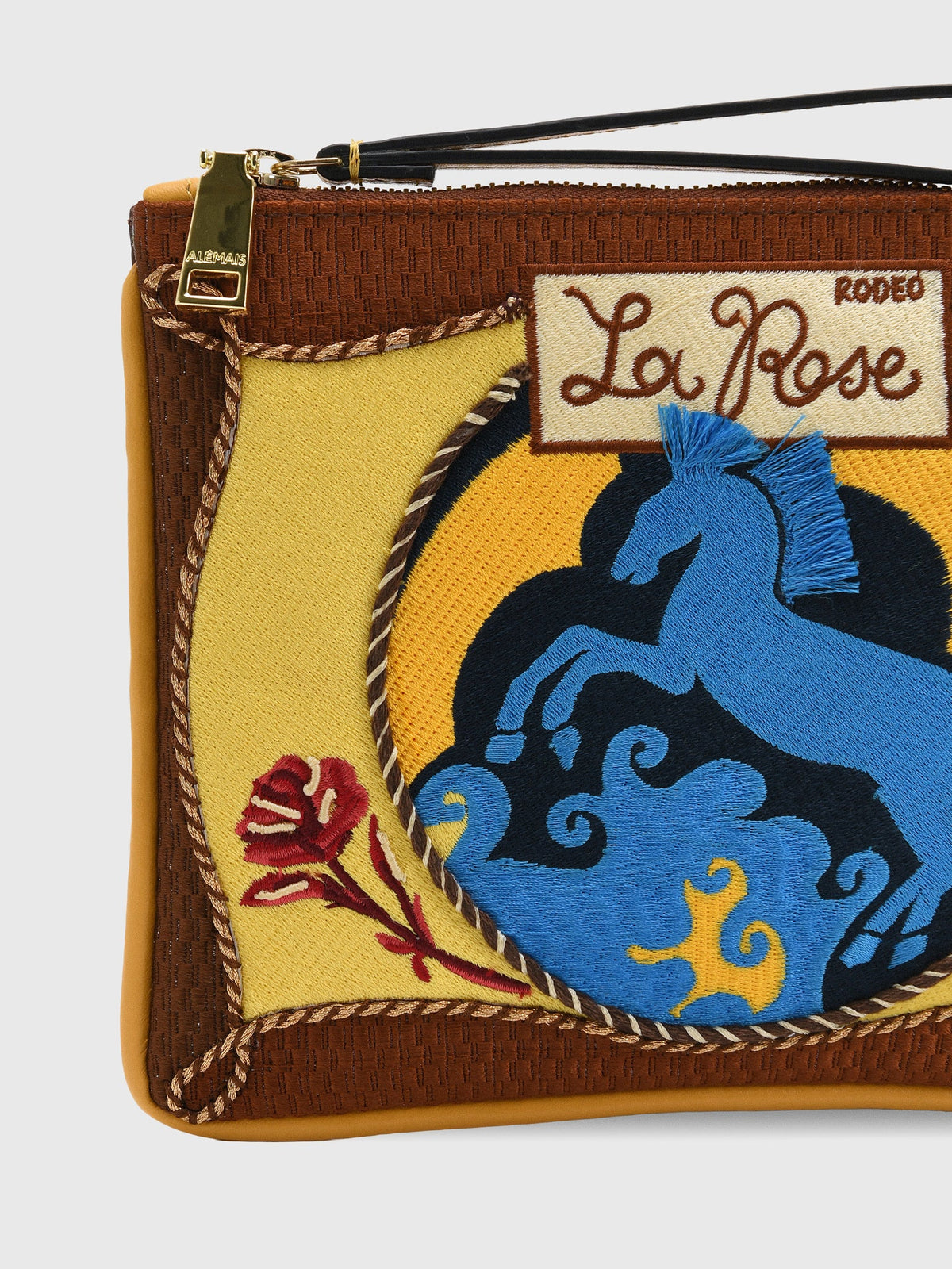 Alemais Ace Horse Embroidered Clutch
