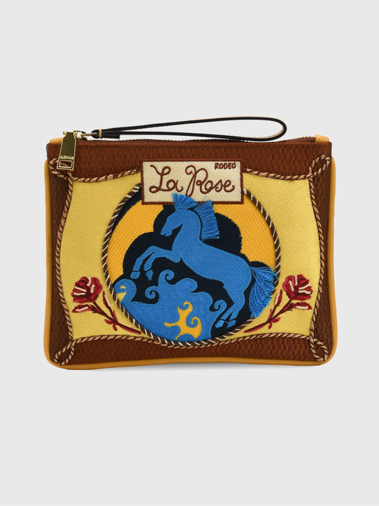 Alemais Ace Horse Embroidered Clutch