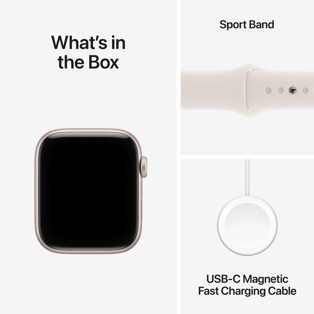 Apple Watch SE 3 44mm Starlight Aluminium Case GPS Sport Band (M/L) [2025]