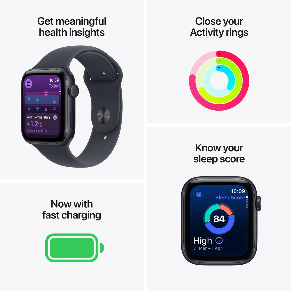 Apple Watch SE 3 44mm Starlight Aluminium Case GPS + Cellular Sport Band (S/M) [2025]