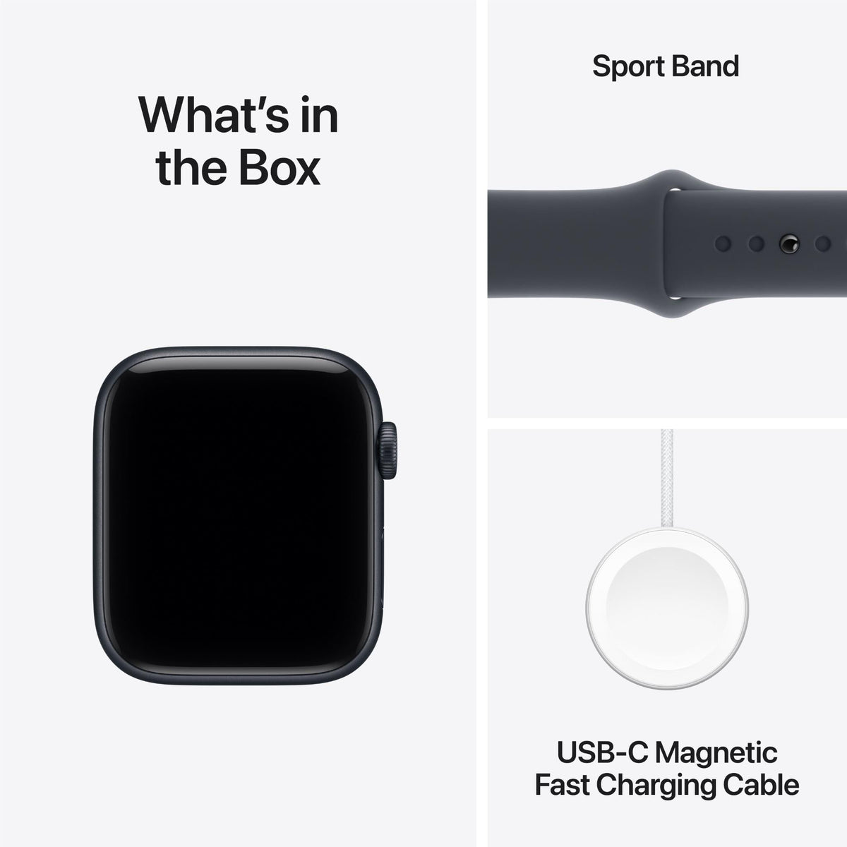 Apple Watch SE 3 44mm Midnight Aluminium Case GPS + Cellular Sport Band (M/L) [2025]