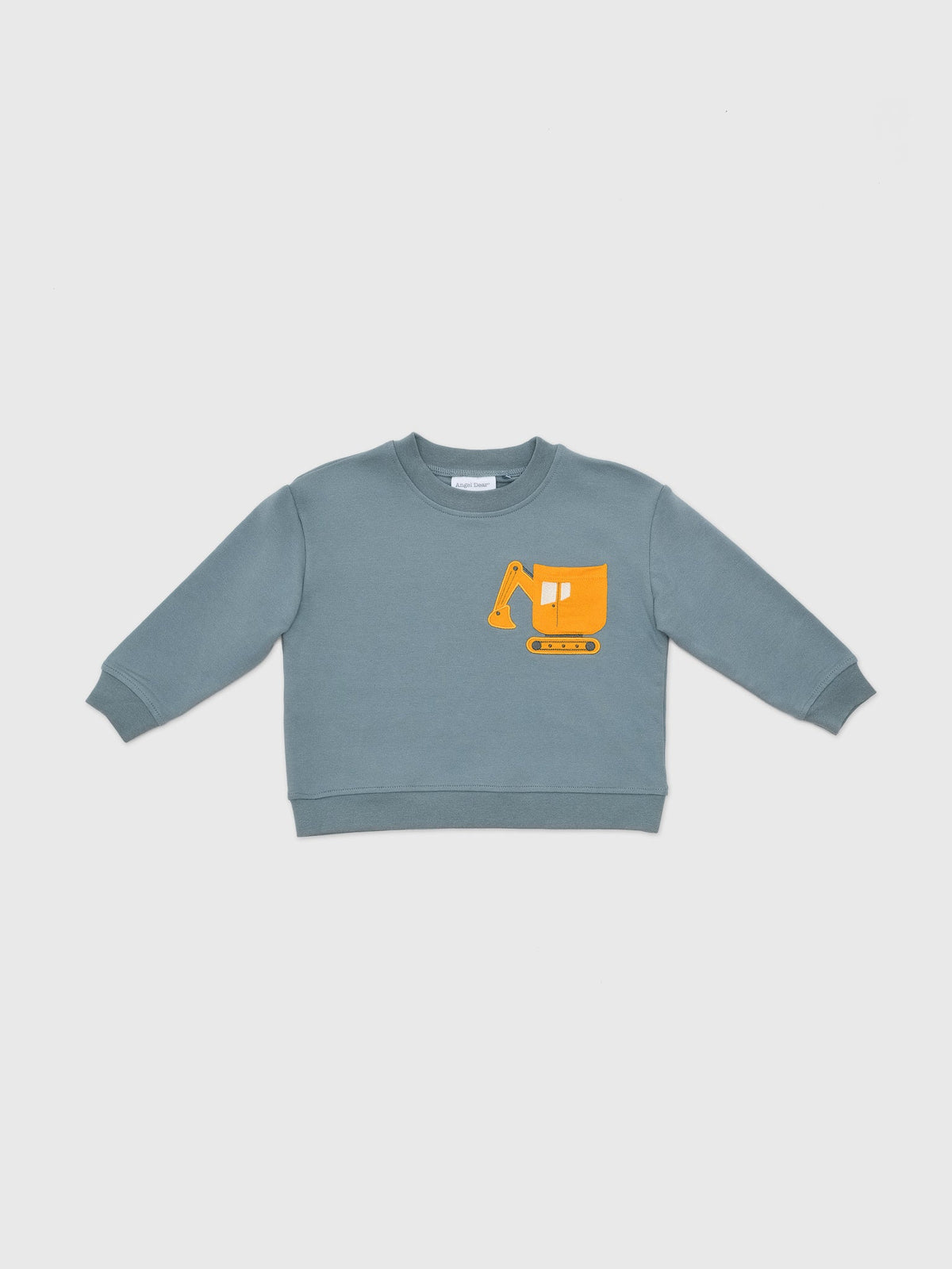 Angel Dear Baby Boys' Digger Drop Sleeve Sweatshirt