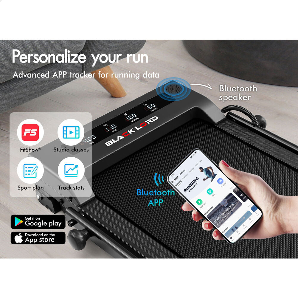 BLACK LORD Treadmill Electric Walking Pad Foldable Under Desk Home Gym (Black)