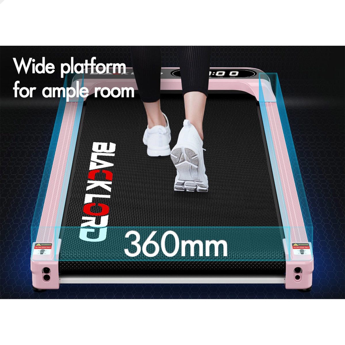 BLACK LORD Treadmill Electric Walking Pad Incline Home Gym Remote Control (Pink)