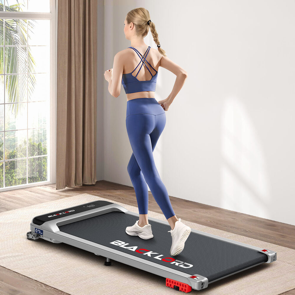 BLACK LORD Treadmill Electric Walking Pad Home Office Gym Fitness Incline MS2 (Silver)