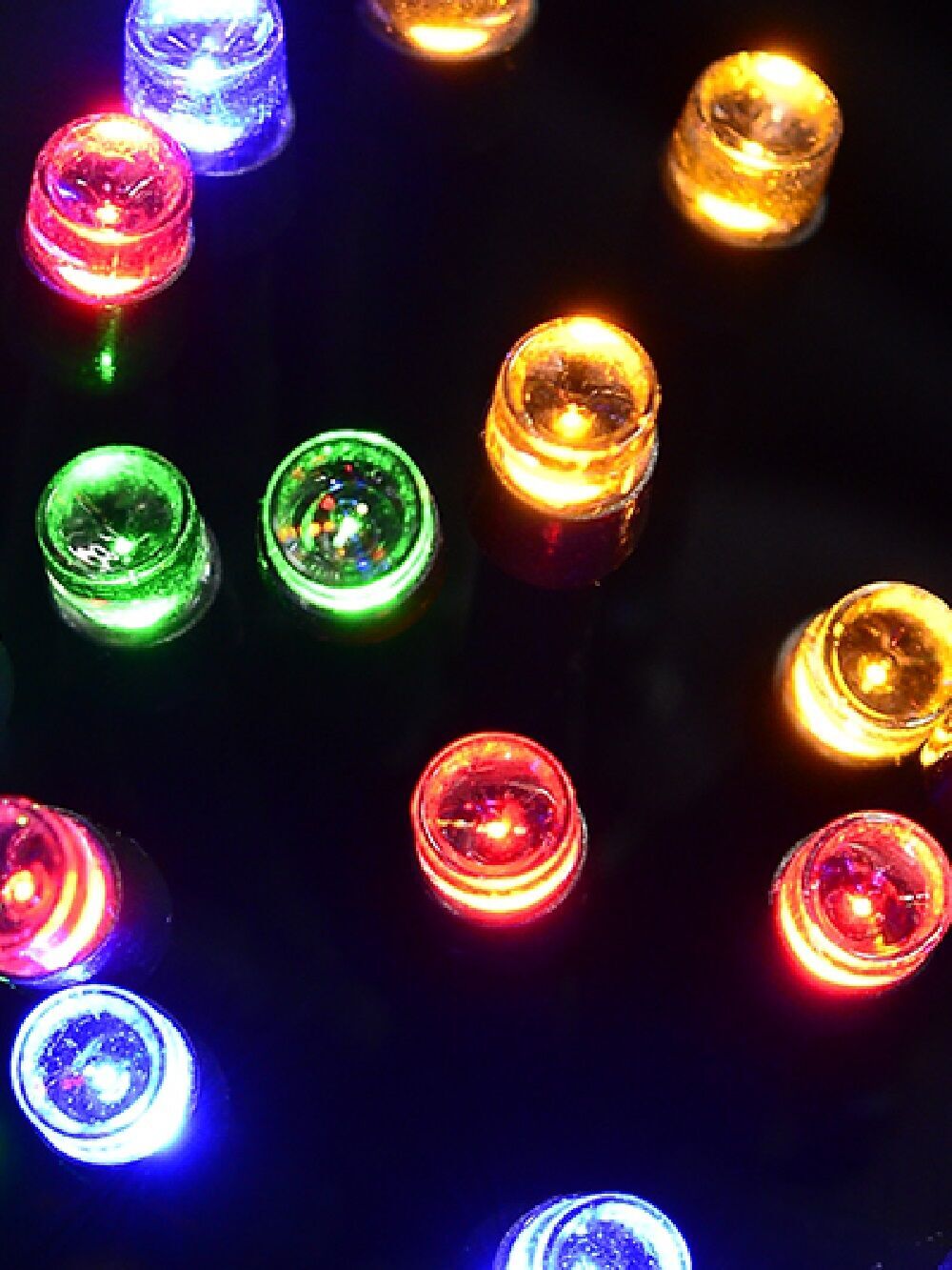 20 Multi Colour LED String Fairy Battery Lights With Static & Flash | 2.4mBlue, Green, Orange & Red