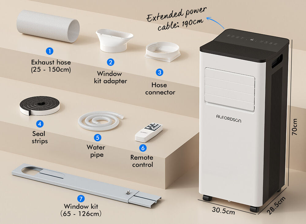 ALFORDSON 7000BTU Portable Air Conditioner (White)