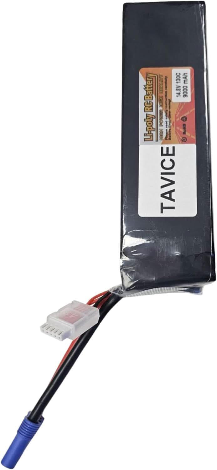 TAVICE 2 Pack 4S LiPo Battery 14.8V 9000mAh 130C with EC5 Connector Compatible with RC Car, Airplane, Jet & Helicopter