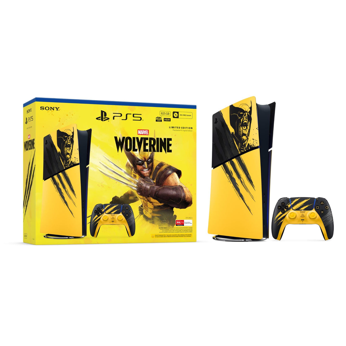 PS5 PlayStation 5 Digital Edition Marvel’s Wolverine Battle Yellow Limited Edition (825GB)